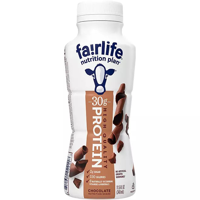 Fairlife Nutrition Plan Chocolate Bottles, 11.5 fl oz., 12 pk.