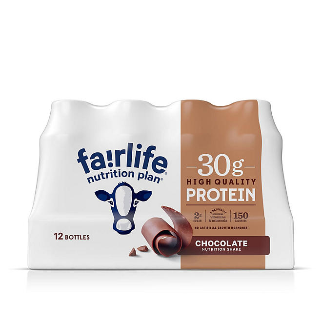 Fairlife Nutrition Plan Chocolate Bottles, 11.5 fl oz., 12 pk.